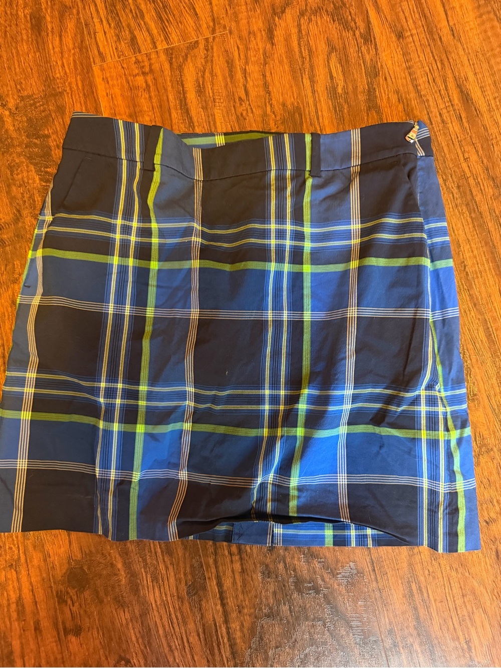 Polo Golf Ralph Lauren Plaid Golf Skort in Navy, Blue & Lime